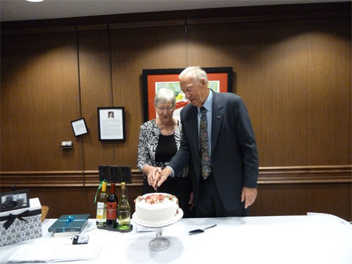 Photo of wedding cake cutting